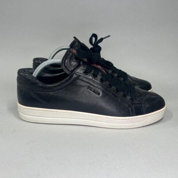 Prada Shoes Women’s Size 9 Black Leather Sport Lace Up Retro Sneakers - Picture 1 of 13